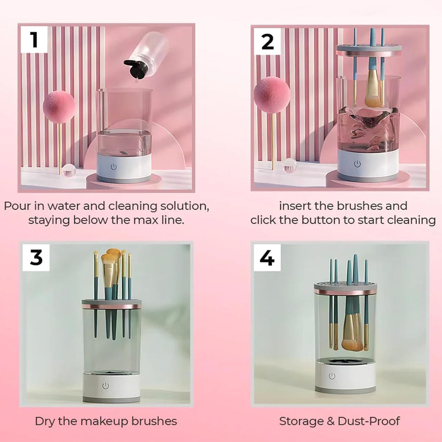 Lavadora Automatica De Brochas Maquillaje